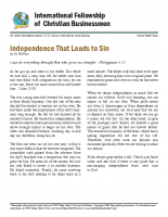 Independence that leads to sin