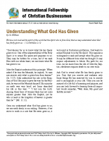 Understanding what God has given